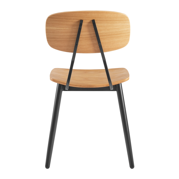 Juna Side Chair Natural Oak Black Frame Back v2