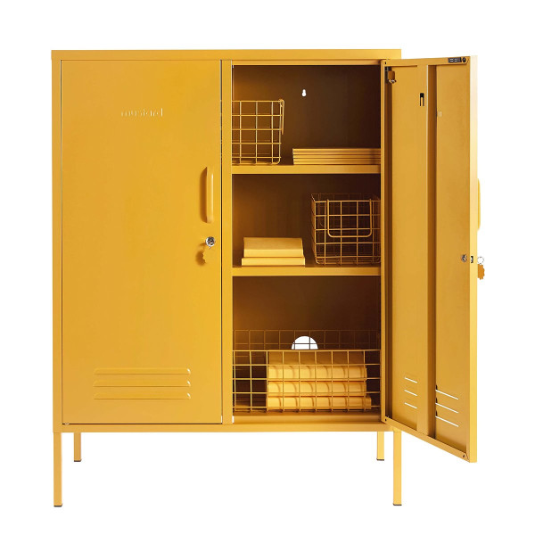 Midi mustard mustard made locker open styled
