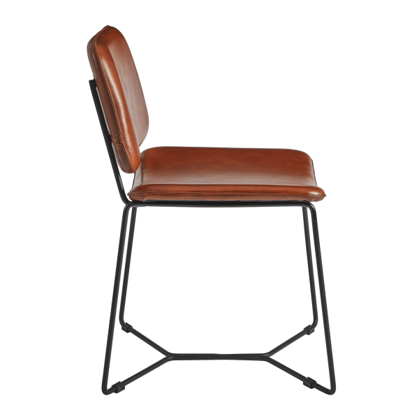 Pearl Side Chair Bruciato Leather Side
